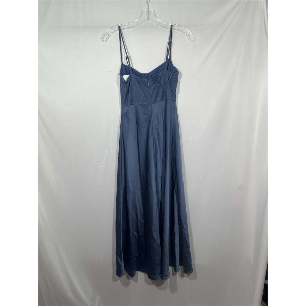 NEW $123 ASTR THE LABEL [ Small ] Aria Lace bustier Midi Dress Dusty Blue #T2144 - Picture 12 of 14